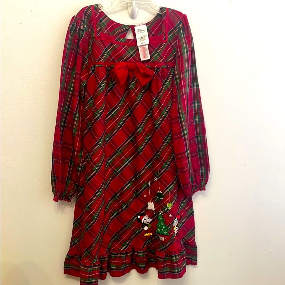 Christmas Girl Nightgown Mickey & Minnie Mouse Disney Store Embroidery